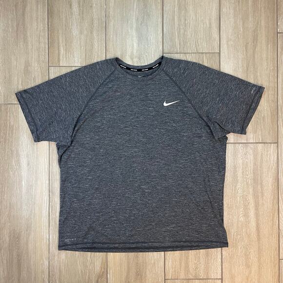 Nike Dri-FIT UV UPF 40+ Swim Shirt Gray 3XL Men’s Rash Guard Short Sleeve NWT - Picture 1 of 11